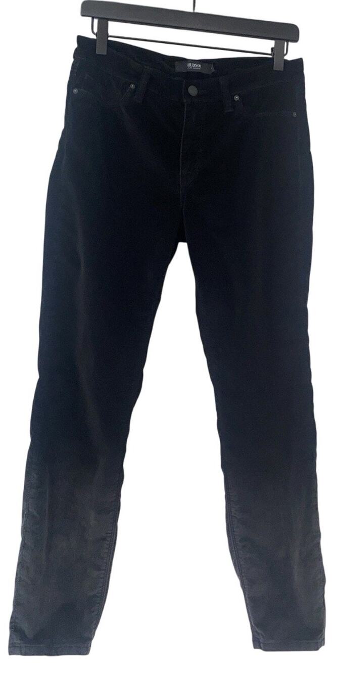 Hudson  Nico Ombre Black to Gray Velvet Mid Rise Super Skinny Pant sz 29